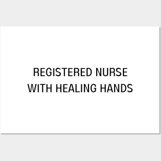 registered nurse with healing hands Posters and Art